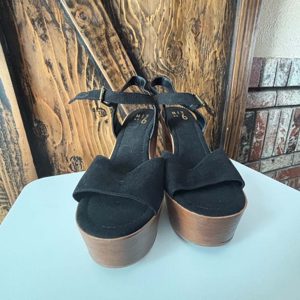 Mix No. 6 Black and Brown Platform Sandals